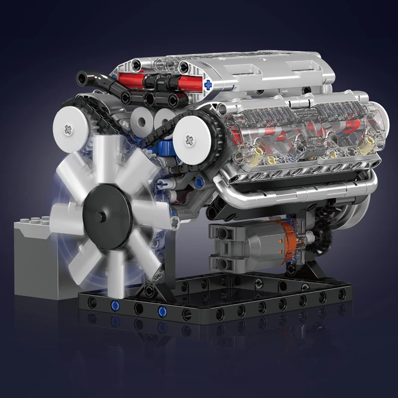 LEGO motorized V8 engine model kit