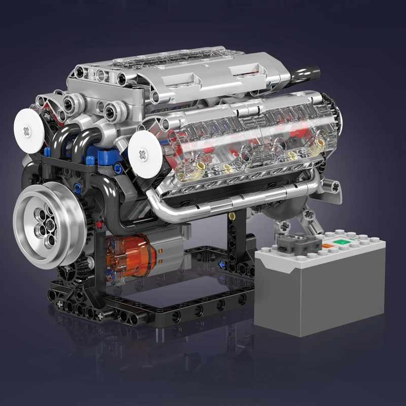 LEGO motorized V8 engine model kit