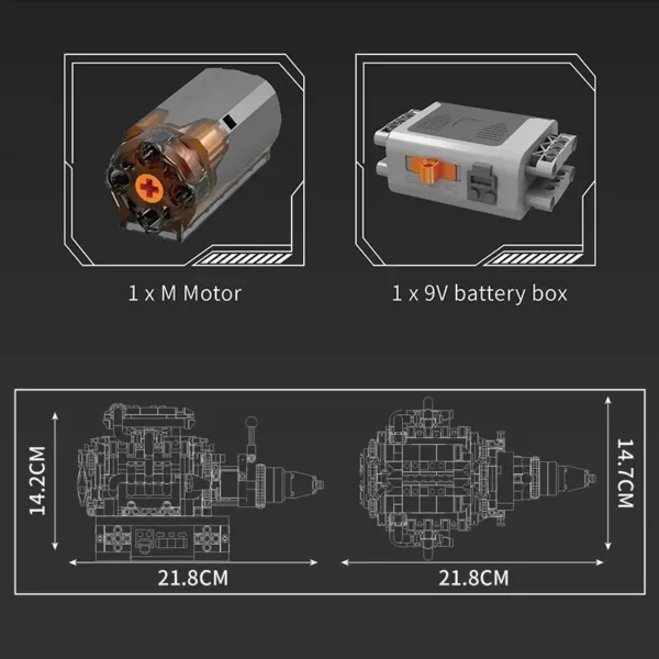 LEGO Rolls Royce V12 engine building blocks