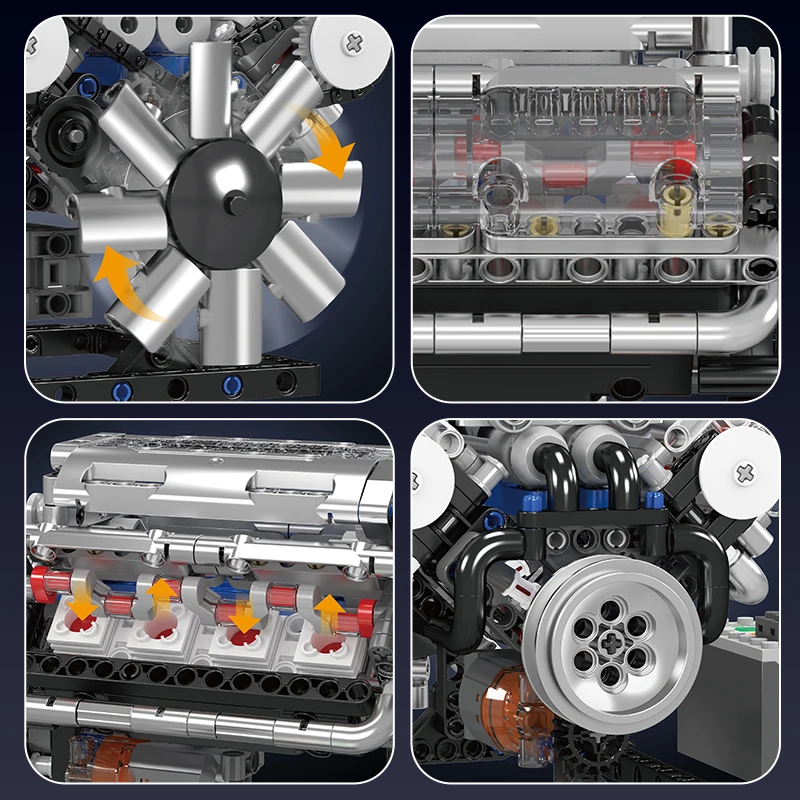LEGO motorized V8 engine model kit