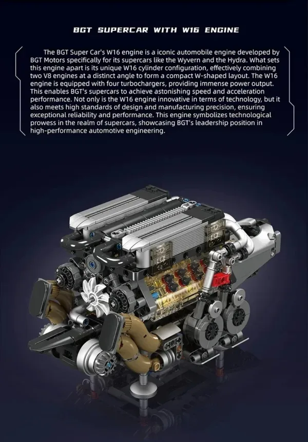 Bugatti W16 Engine Model Kit