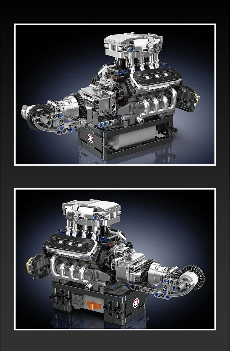 LEGO McLaren V8 engine building blocks