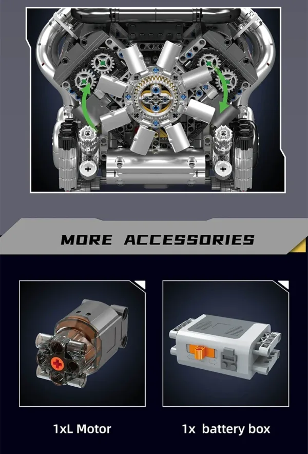 Bugatti Veyron W16 Engine Model Kit