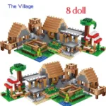 Brickvivid Minecraft Village Life Building Set 1600pcs Town & Market Kit