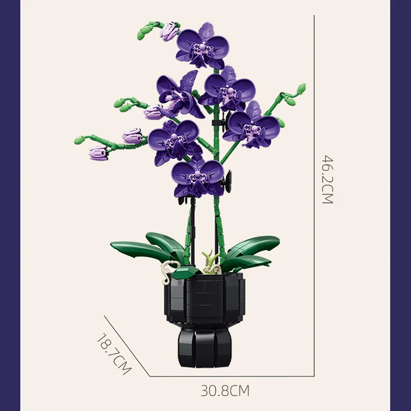 Elegant Violet building block flower set