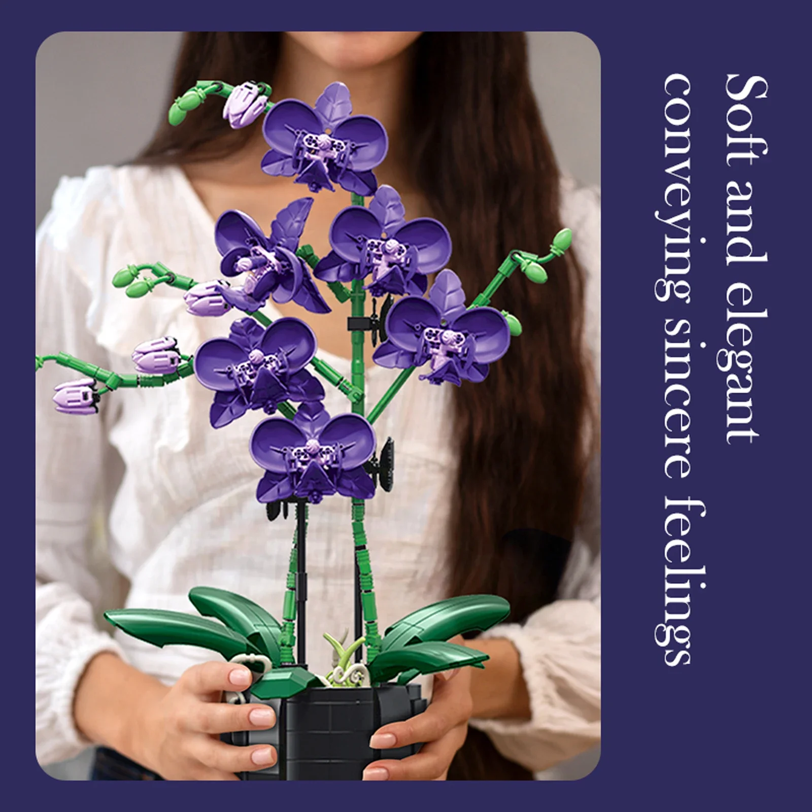 Elegant Violet building block flower set