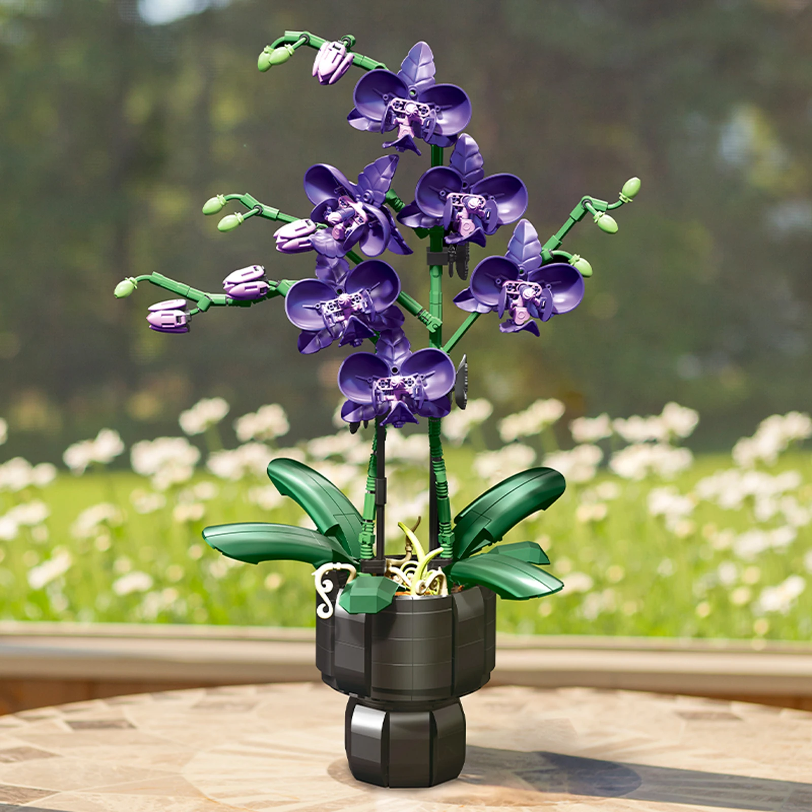 Elegant Violet building block flower set