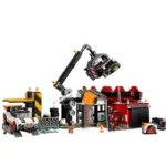 Brickvivid Car Junkyard Building Set with Working Crusher & Crane