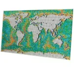 Brickvivid 11695 Pcs Mosaic World Map Art: Customizable Huge Set for Adults