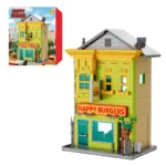 Brickvivid Modular Burger Shop MOC Street View Building Blocks Set